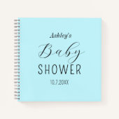 Baby shower Blue Elegant Gastenboek Notitieboek (Voorkant)
