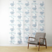 baby shower Blue Elephant | Stap en herhaling Wandkleed (In situ)