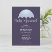Baby shower Blue Flat Invitation Kaart (Staand voorkant)