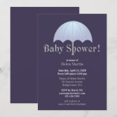 Baby shower Blue Flat Invitation Kaart (Voorkant / Achterkant)