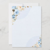 Baby shower Blue Floral Rozen Pumpkin Kaart (Achterkant)