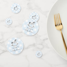 Baby shower Blue Gingham Confetti