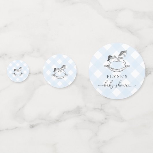 Baby shower Blue Gingham Confetti (Voorkanten)