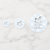 Baby shower Blue Gingham Confetti (Achterkanten)