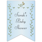 Baby shower BLUE "Gold Birds" Zwemstanner Vlaggetjes (Eerste vlag)