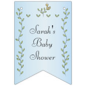 Baby shower BLUE "Gold Birds" Zwemstanner Vlaggetjes (Derde vlag)