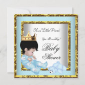 Baby shower Blue Gold Boy kroonprins 2 Kaart (Voorkant)