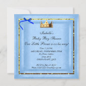 Baby shower Blue Gold Boy Prince Kaart (Achterkant)