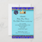 Baby shower Blue Gold Boy Prince Kaart (Achterkant)