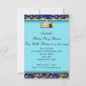 Baby shower Blue Gold Boy prins Kaart (Achterkant)