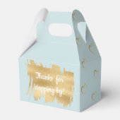 Baby shower Blue Gold Hearts Favor Box Bedankdoosjes (Achterkant)