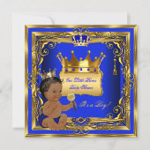 Baby shower Blue Gold Kaart (Voorkant)