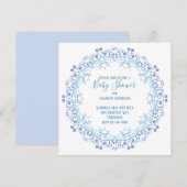 Baby shower Blue Greenery Modern Cute Mandala (Voorkant / Achterkant)