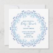 Baby shower Blue Greenery Modern Cute Mandala (Voorkant)
