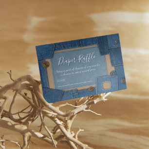 Baby Shower 'Blue Jean Baby' Luierspel Informatiekaartje