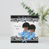 Baby shower Blue Kaart (Staand voorkant)