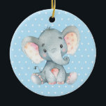 Baby shower Blue Keramisch Ornament<br><div class="desc">Jongen Elephant Baby shower Blue Ceramic Ornament</div>