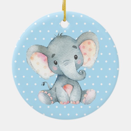 Baby shower Blue Keramisch Ornament (Achterkant)