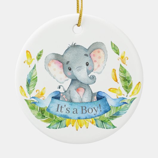Baby shower Blue Keramisch Ornament (Voorkant)