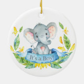 Baby shower Blue Keramisch Ornament (Achterkant)