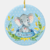 Baby shower Blue Keramisch Ornament (Achterkant)