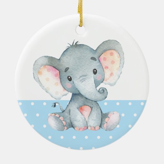 Baby shower Blue Keramisch Ornament (Achterkant)