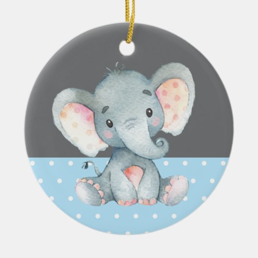 Baby shower Blue Keramisch Ornament (Voorkant)