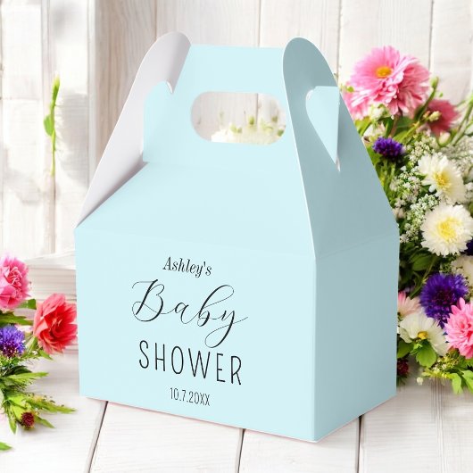 Baby shower Blue Minimalist Boy Bedankdoosjes
