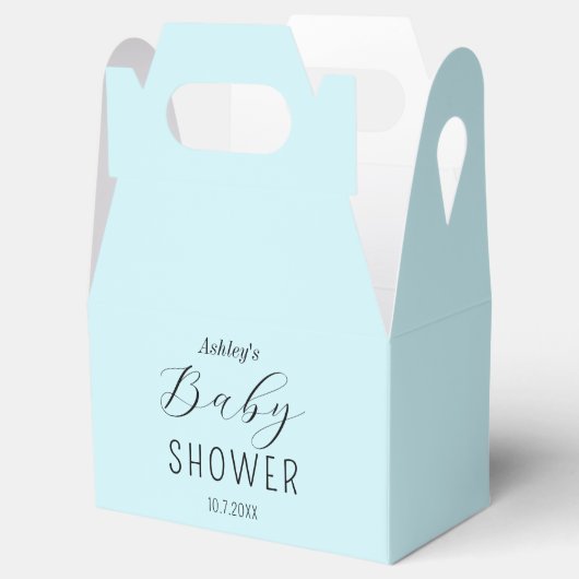 Baby shower Blue Minimalist Boy Bedankdoosjes (Geopend)