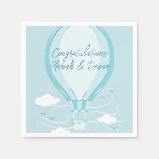 Baby shower Blue Napkins Servet (Voorkant)