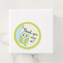Baby shower Blue Owl in een boom Bedankjes Labels
