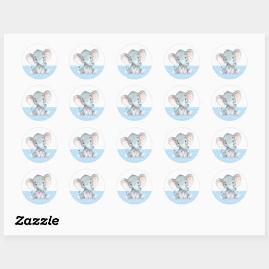 Baby shower Blue Ronde Sticker (Vel)