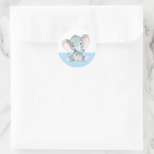 Baby shower Blue Ronde Sticker (Tas)