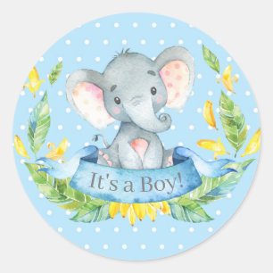 Baby shower Blue Ronde Sticker