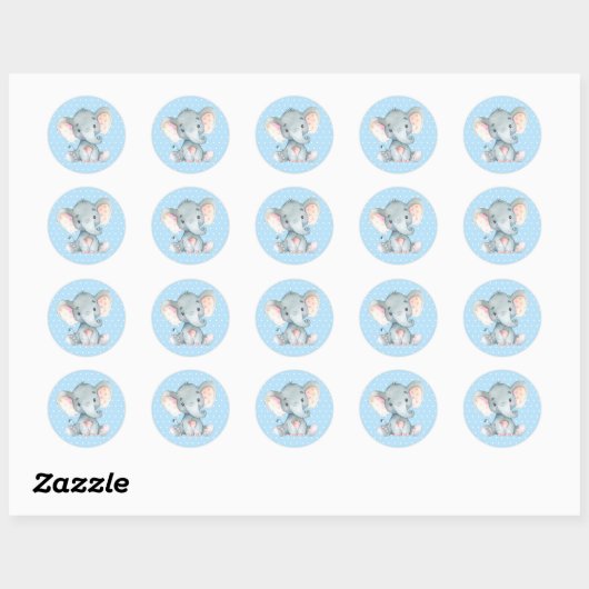 Baby shower Blue Ronde Sticker (Vel)