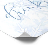 Baby Shower Blue Snowflake Drinks Poster (Hoek)