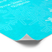 Baby shower Blue Snowflakes Favors Sign Poster (Hoek)