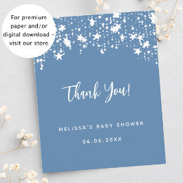 Baby shower Blue Stars Budget bedankje