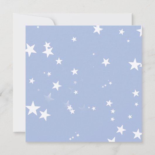 Baby shower Blue Stars Square Kaart (Achterkant)