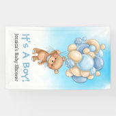 Baby shower Blue Teddy is een jongen Spandoek (Horizontaal)