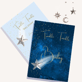 Baby shower Blue Twinkle Twinkle Stars Kaart