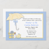 Baby shower Blue Umbrella Kaart (Voorkant / Achterkant)