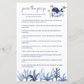 Baby Shower 'Blue Whale Boy' Passeer De Prijs Spel (Voorkant)