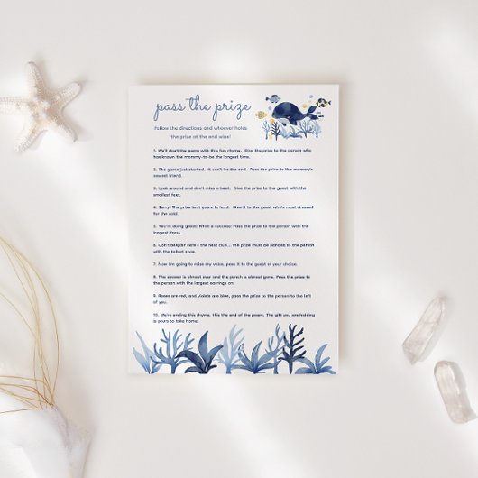 Baby Shower 'Blue Whale Boy' Passeer De Prijs Spel