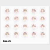 Baby shower Blush Boho Rainbow Aangepast bedankt Ronde Sticker (Vel)