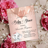 Baby shower blush elephant girl budget flyer