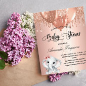 Baby shower blush elephant girl budget flyer