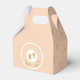 Baby shower Blush Gold Hearts Favor Box Bedankdoosjes
