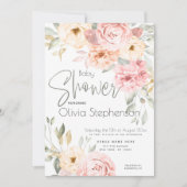 Baby shower Blush Pink en ivoren pony's Kaart (Voorkant)