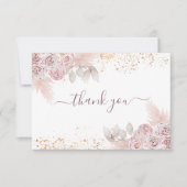 Baby shower Blush Pink Floral Bedankkaart (Voorkant)